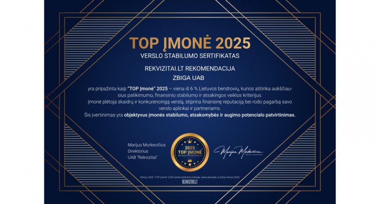 TOP 2025 įmonė