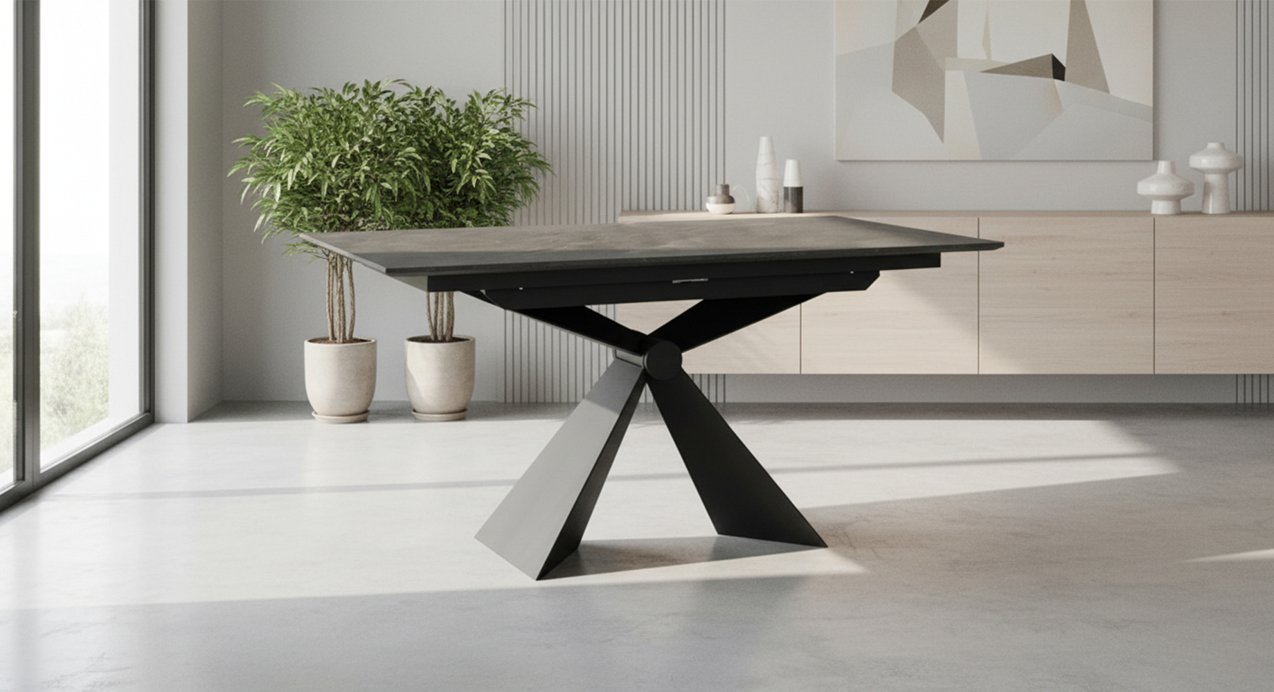 SINTESI valgomojo stalas išskleidžiamas 900x1600 2 SINTESI valgomojo stalas išskleidžiamas 900x1600 2