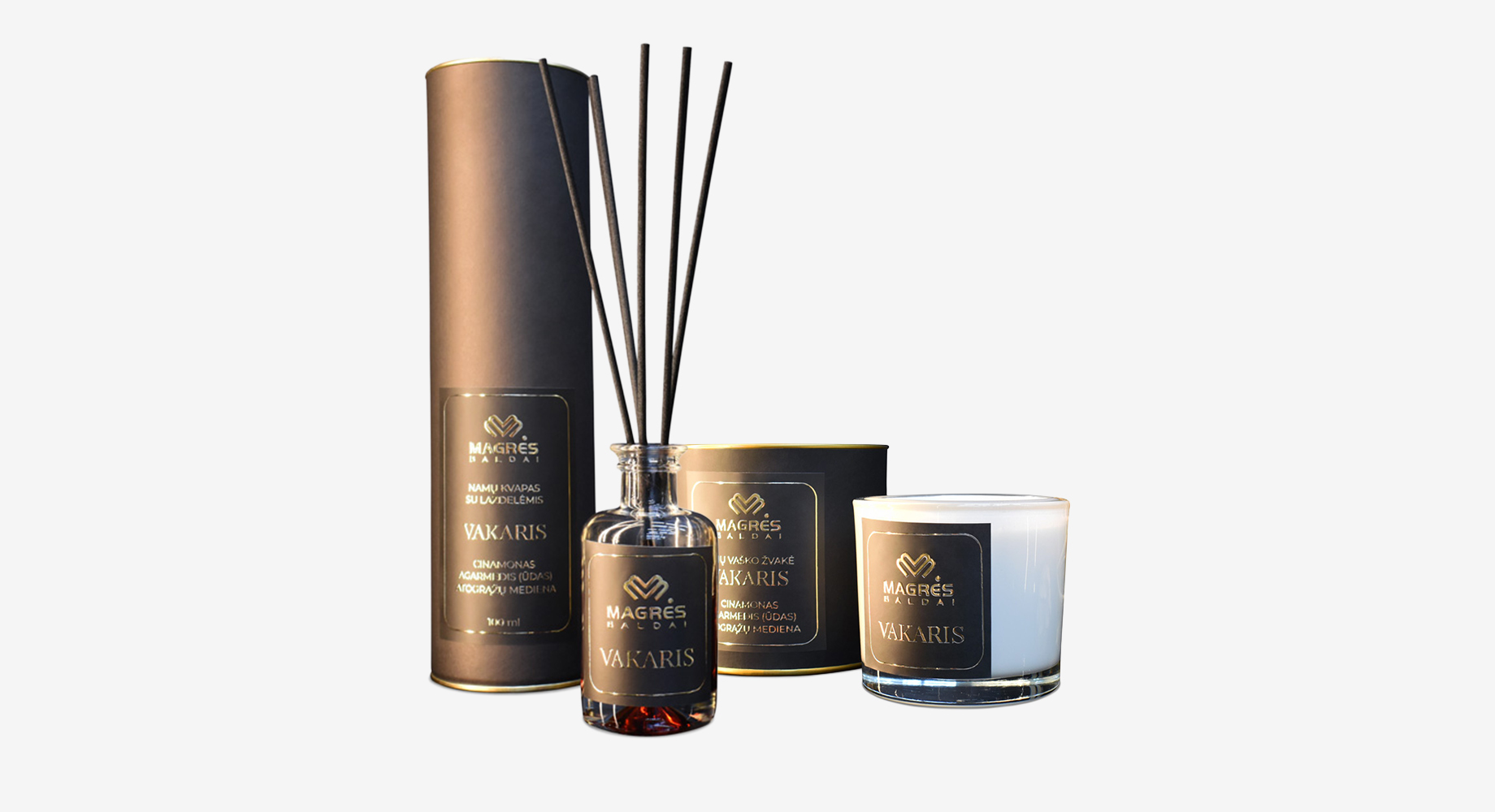 VAKARIS namų kvapo ir žvakės rinkinys 100ml 1