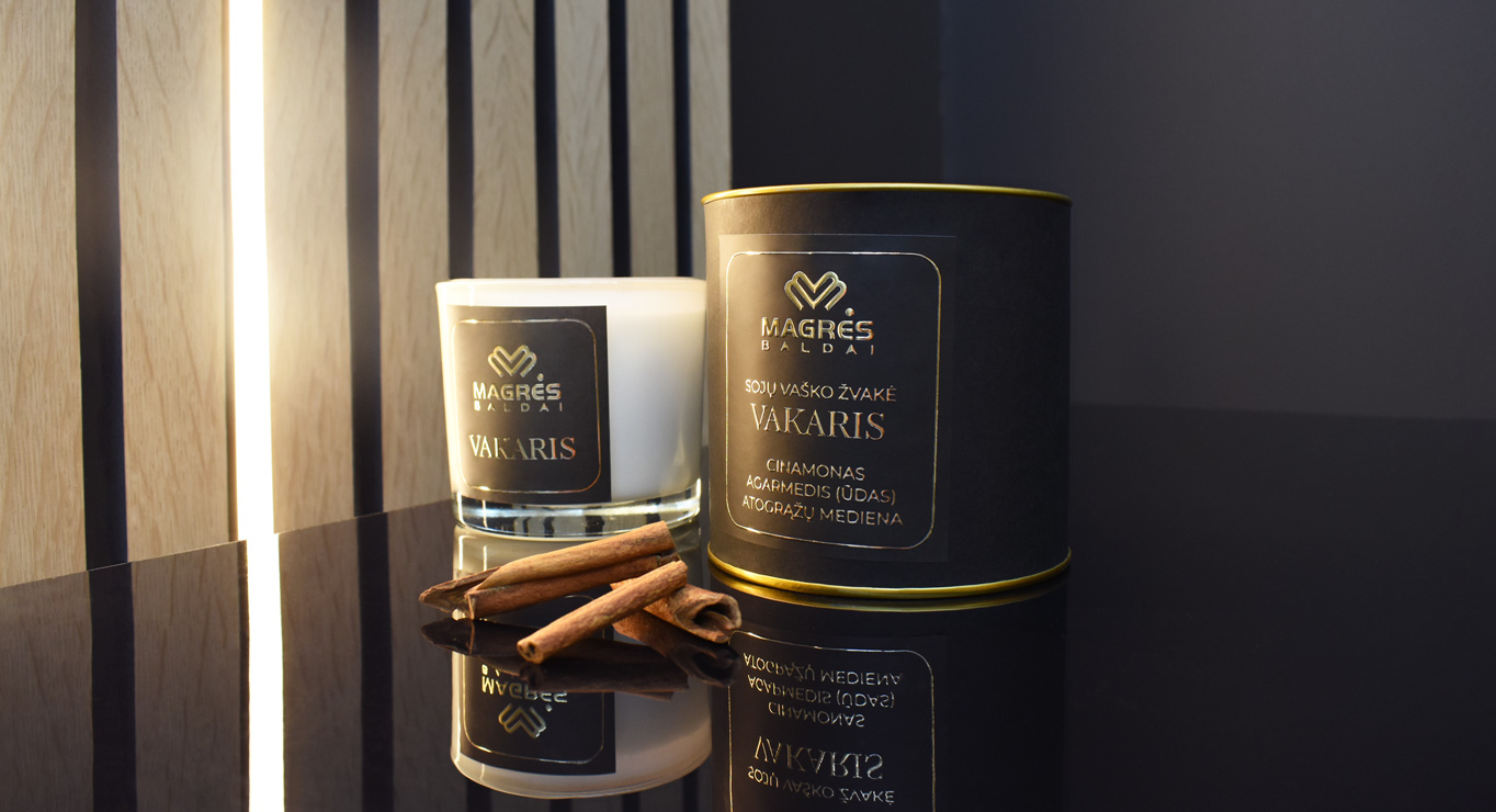 VAKARIS sojų vaško žvakė 3