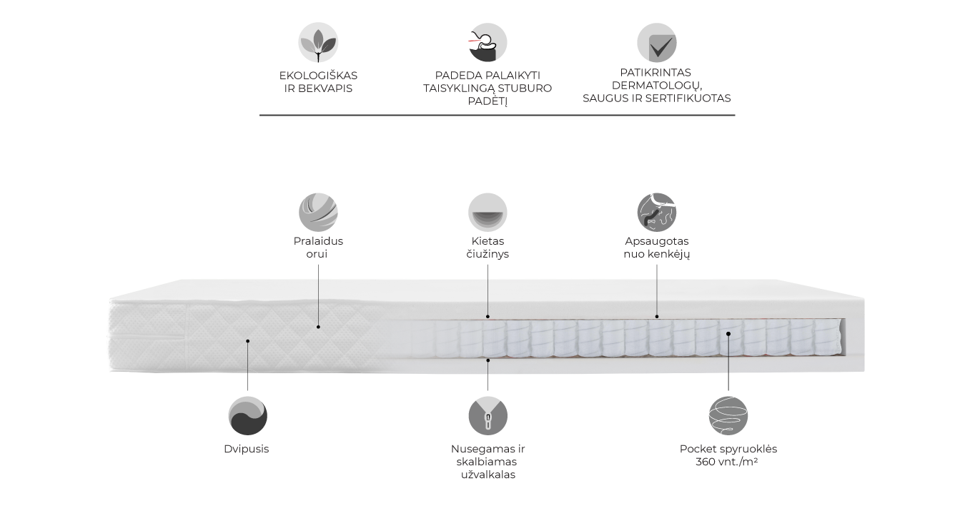 BRAŠKĖ NEW čiužinys 900x1800x170 2