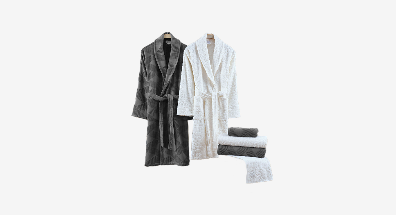 BENITO vonios tekstilės komplektas pilkos ir baltos spalvos 1