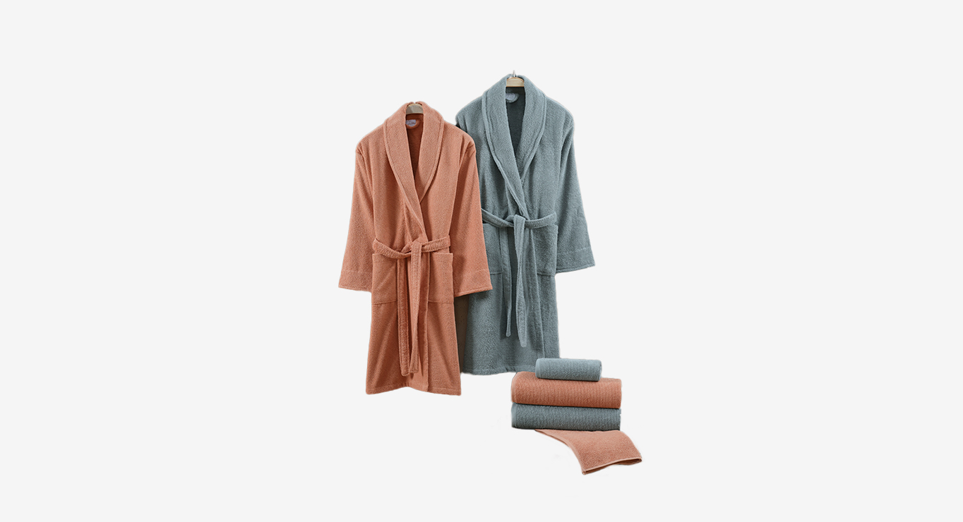 ELISA vonios tekstilės komplektas oranžinės ir žalios spalvos paveiklėlis