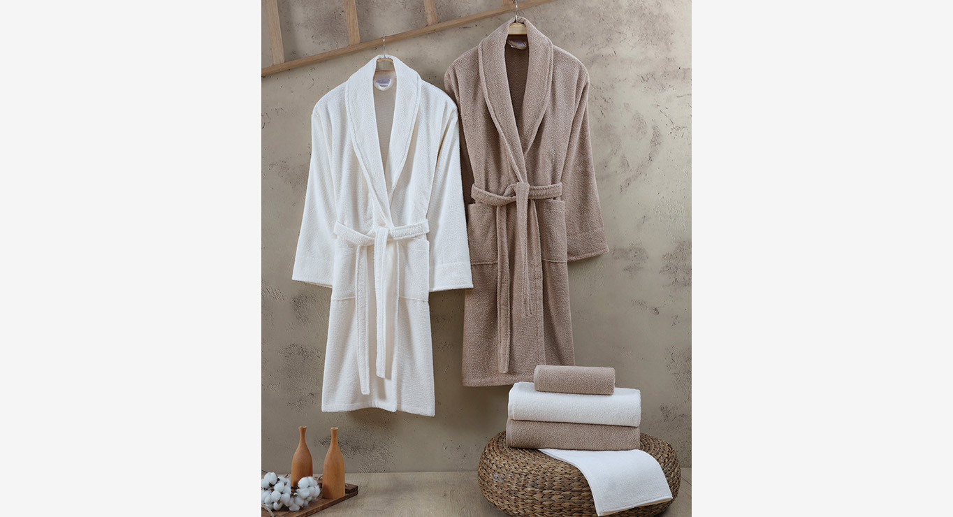 ELISA vonios tekstilės komplektas baltos ir smėlinės spalvos 2