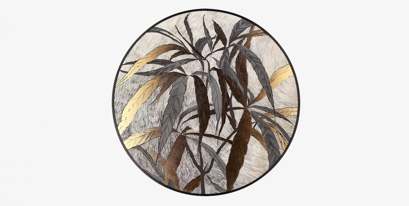 CORALIE paveikslas su auksiniais lapais 1