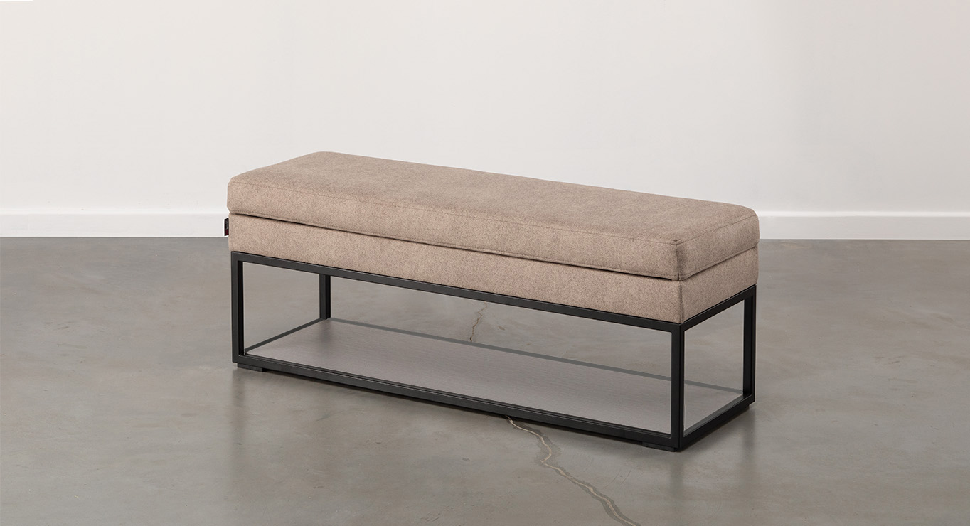 DOMINO pufas su dėže ir lentyna 2 DOMINO pufas su dėže ir lentyna 2