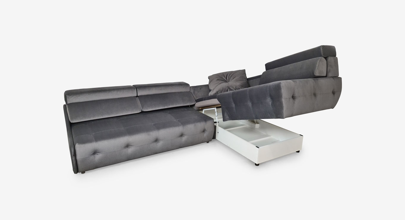 IMPULSE MINI minkštas kampas miegamas Skd 2780x1930 plonu porankiu 6