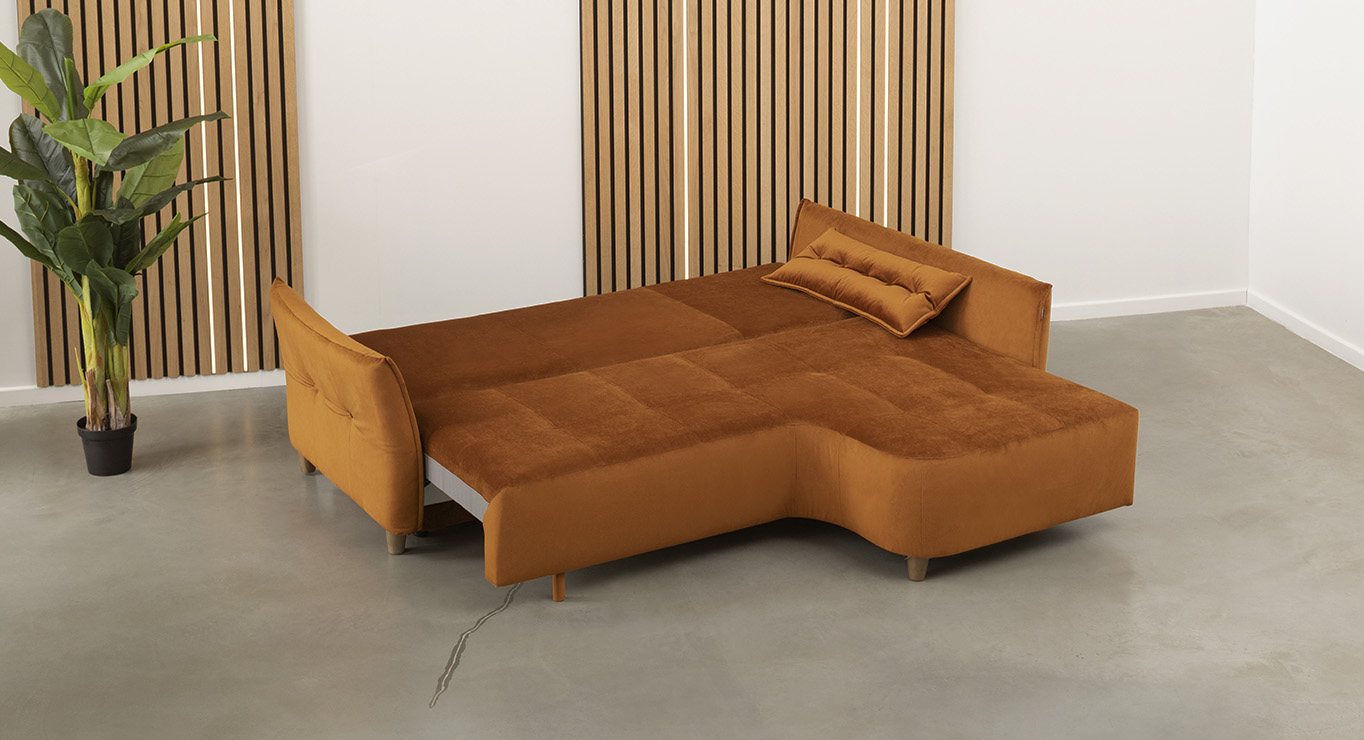 RUBIN MAX minkštas kampas miegamas Skd 4