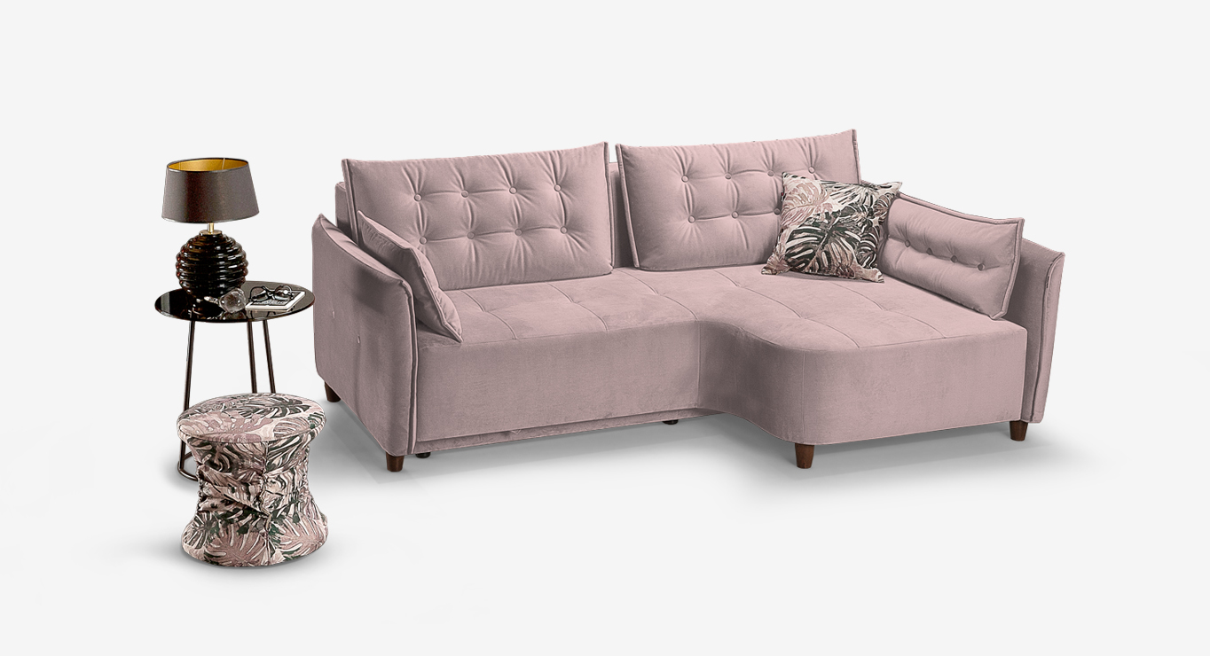 RUBIN MAX minkštas kampas miegamas Skd 7