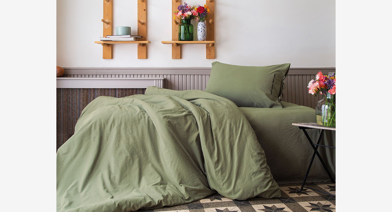 DREAMERS patalynės komplektas žalios spalvos 1600x2200 2