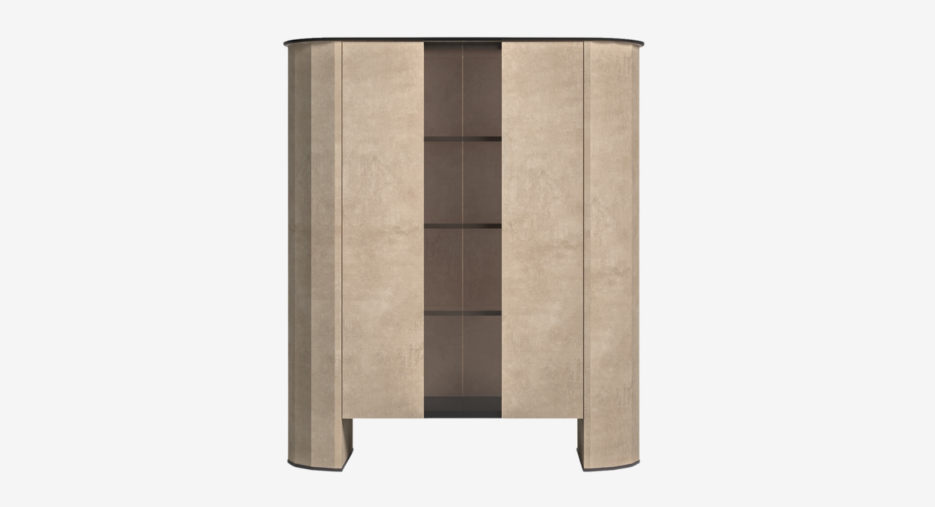 DUNE vitrina su medinėmis lentynomis 1340x500 paveiklėlis