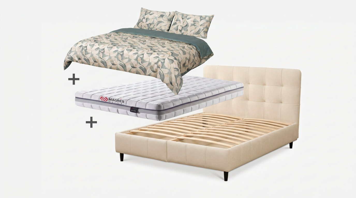 Miego komplektas MEGA HUGO lova 1600 + OTTO čiužinys + miego tekstilė 1 Miego komplektas MEGA HUGO lova 1600 + OTTO čiužinys + miego tekstilė 1