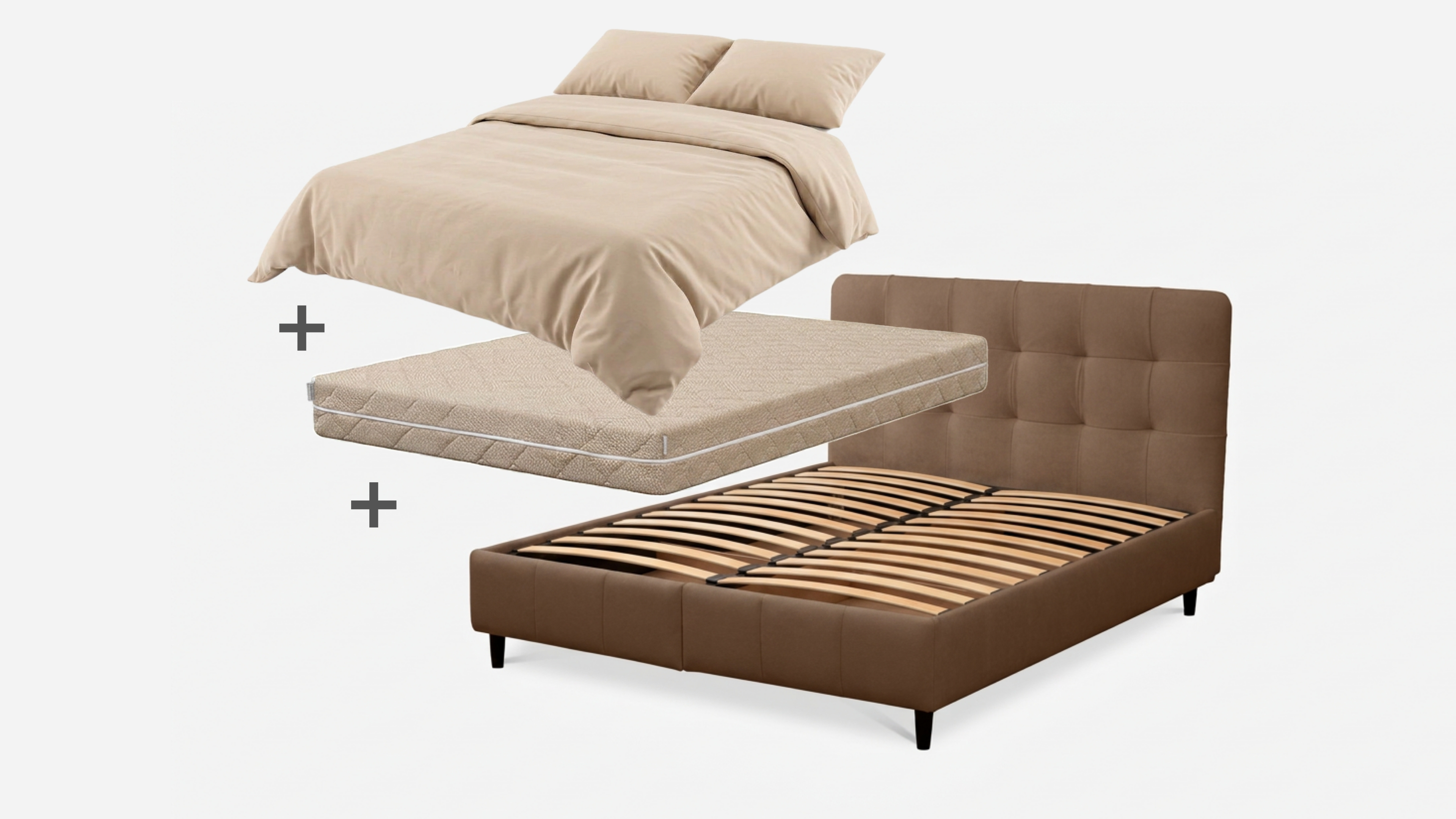 Miego komplektas MEGA HUGO lova 1600 + IMPULSE VISCO + miego tekstilė 1