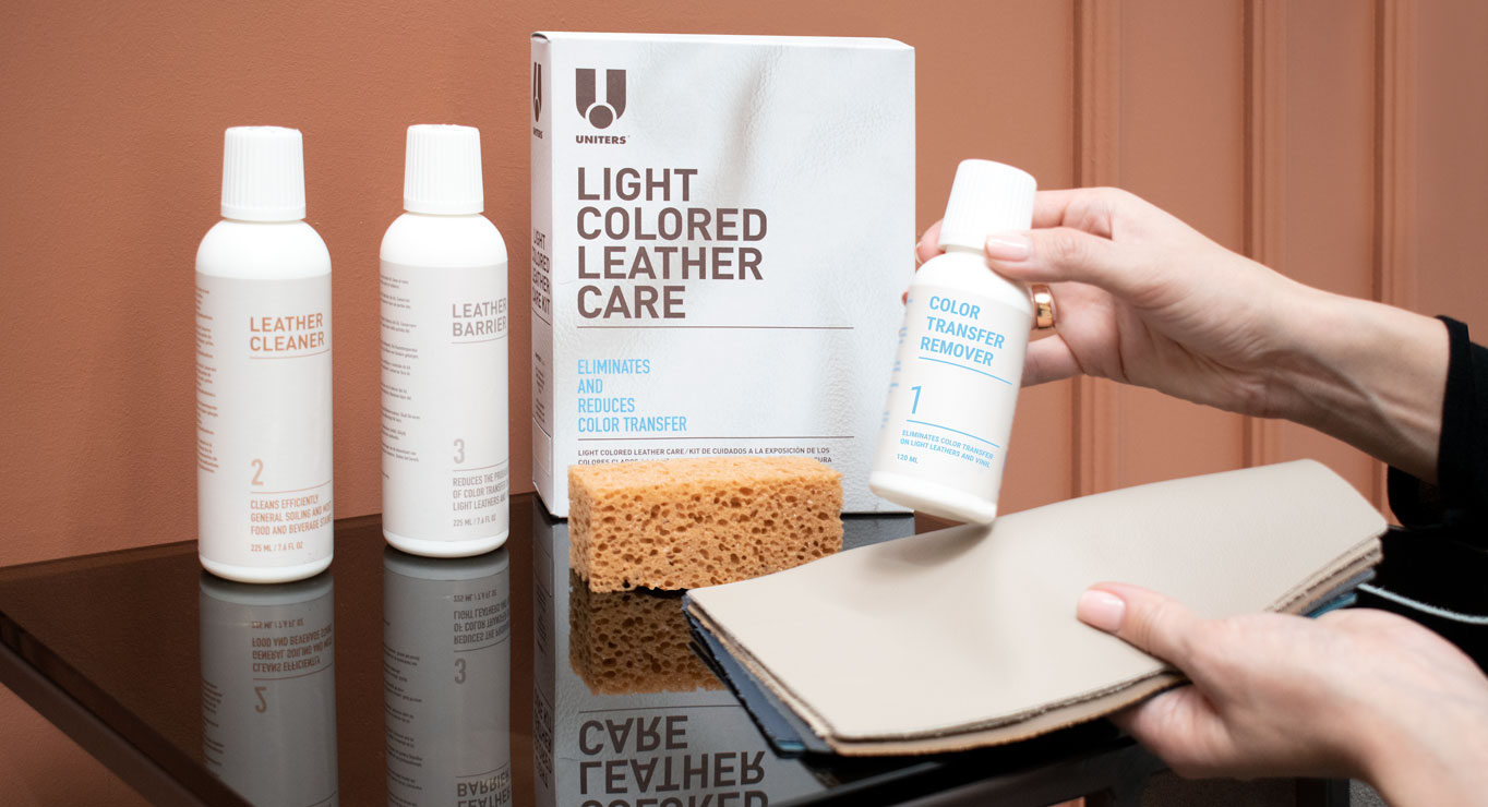 ŠVIESIOS DAŽYTOS ODOS PRIEŽIŪROS PRIEMONIŲ RINKINYS „UNITERS LIGHT COLORED LEATHER KIT“  paveiklėlis 2